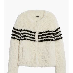 Love Token Cream and Black Striped Teddy Jacket